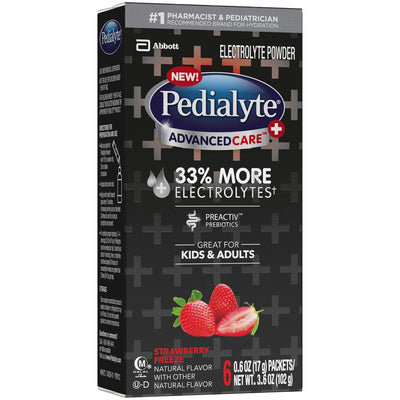 Pedialyte AdvancedCare Plus Pediatric Oral Electrolyte Solution, Strawberry -Case of 36