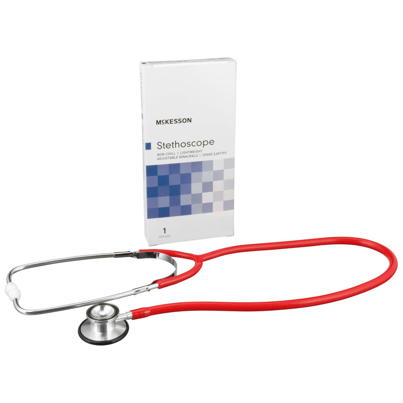 McKesson Classic 22 Inch Double-Sided Chestpiece Stethoscope, Red -Each