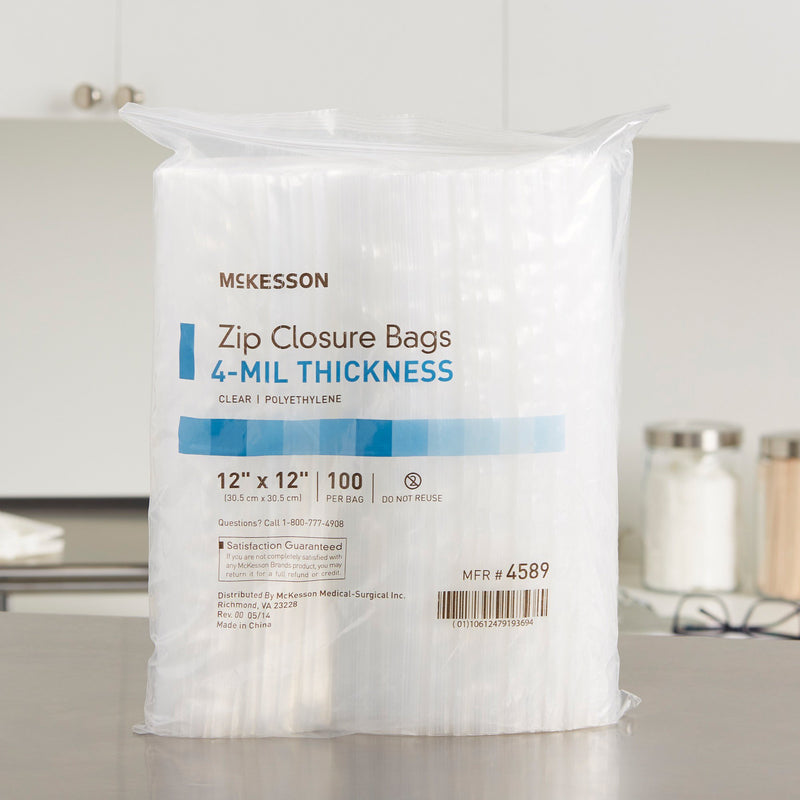 McKesson Zip Closure Bag, 12 x 12 in. -Box of 1