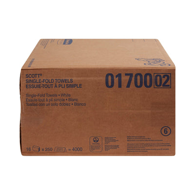 Scott Single-Fold Paper Towels, 9.3" x 10.5" -Case of 16