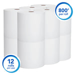 Scott Hardwound Continuous Roll Paper Towels, White, 8" x 800' -Case of 12