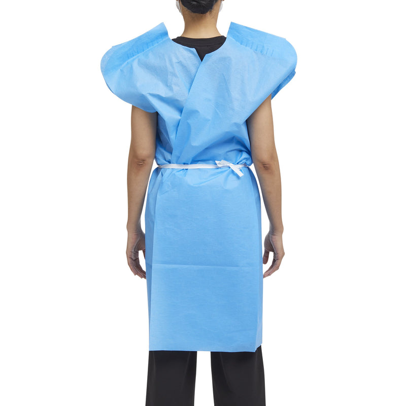 McKesson Patient Exam Gown, One Size Fits Most, Blue -Case of 50
