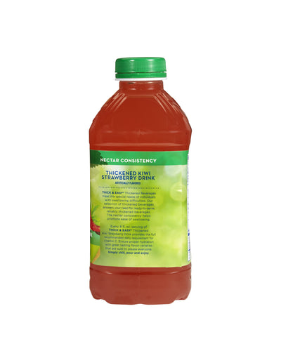 Thick & Easy Clear Nectar Consistency Thickened Beverage, Kiwi Strawberry, 46 oz. Bottle -Case of 6