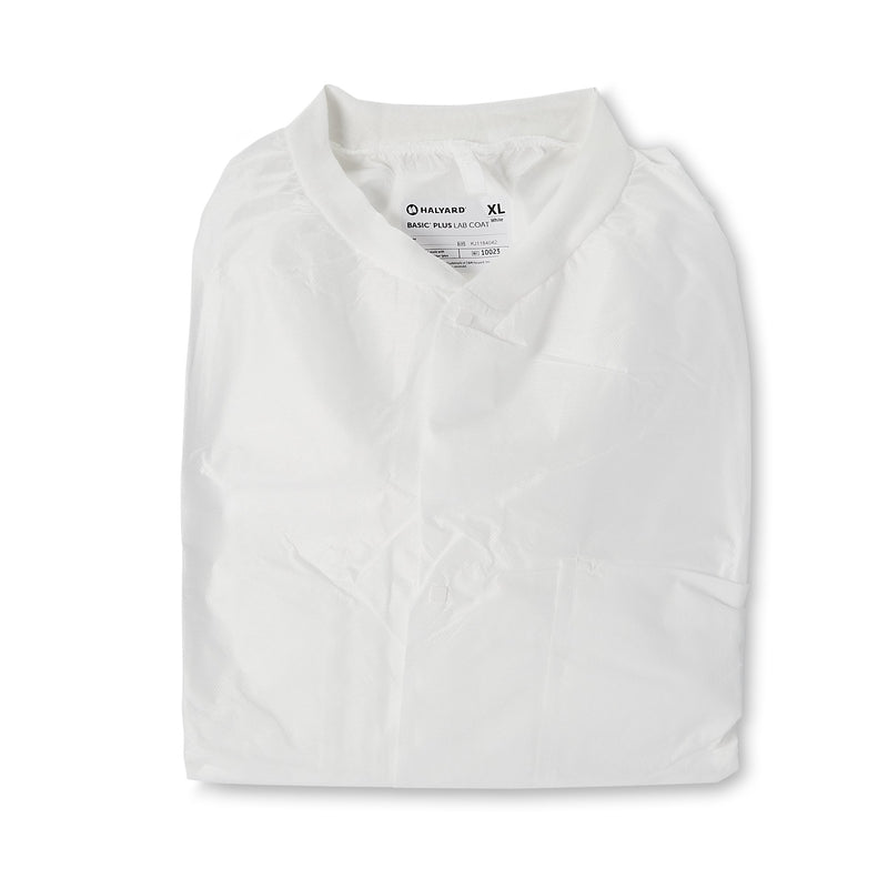 Halyard Health Basic Plus Lab Coat, X-Large, White -Case of 25