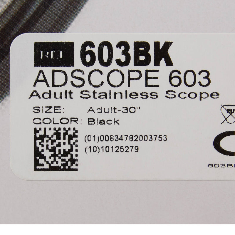 Adscope 603 Classic Stethoscope, Black -Each