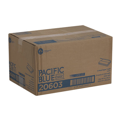 Pacific Blue Basic Paper Towel, 240 per Pack, 10 Packs per Case -Case of 2400