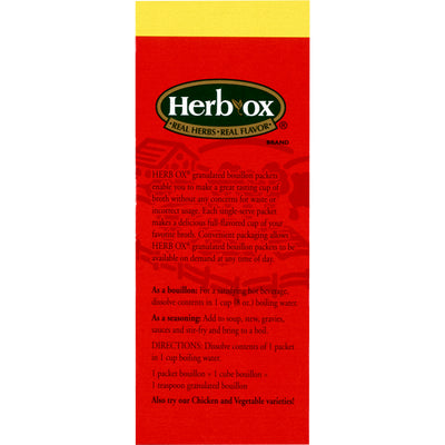 Herb-Ox Beef Bouillon Sodium Free Instant Broth -Box of 50