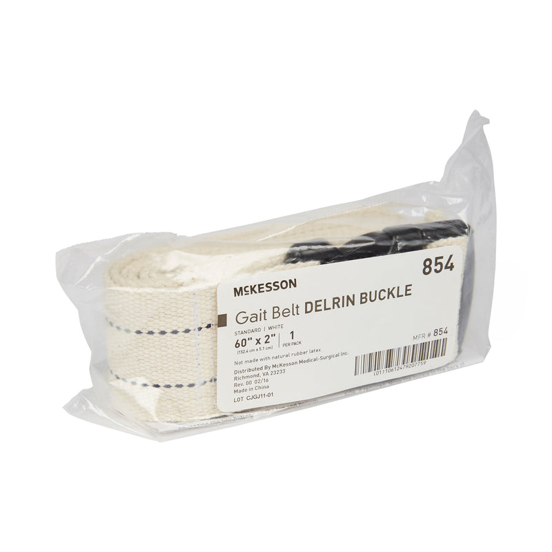 McKesson Gait Belt w/ Derlin Buckle, 60 Inch, White -Case of 48