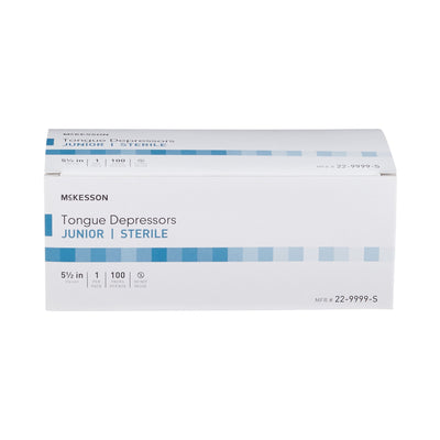 McKesson Tongue Depressors Junior 5.5" Length Wood, Sterile, 15.9 mm -Case of 1000