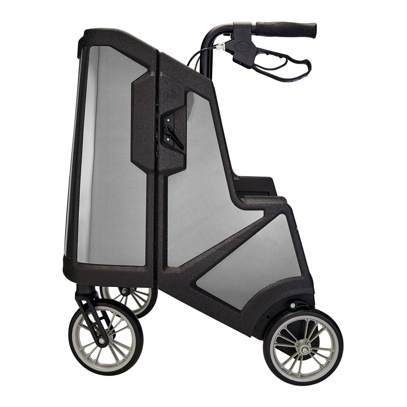 Tour Adjustable Height Folding 4 Wheel Rollator, Pure Silver -Each