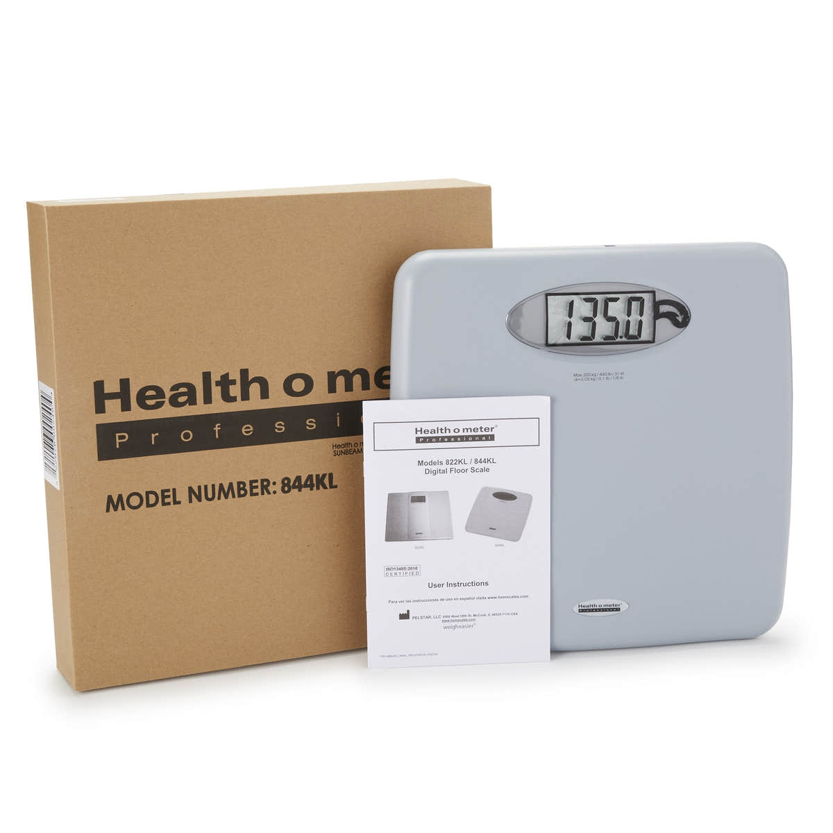 Health O Meter Digital Floor Scale 440lbs Capacity, White -Each