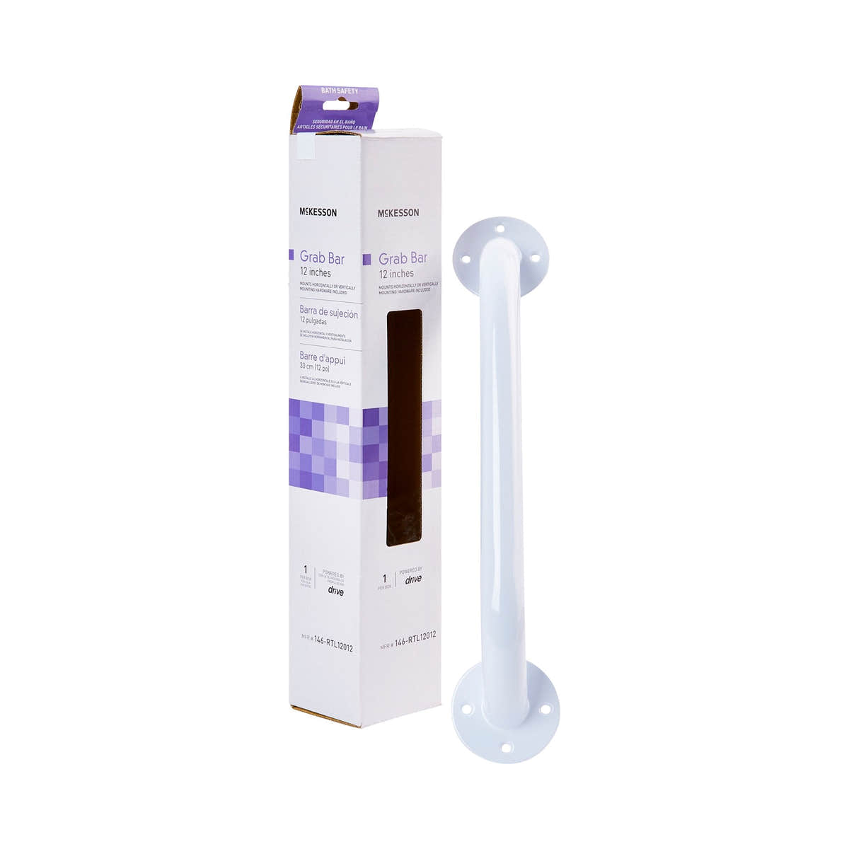 McKesson Wall Grab Bar, White Steel