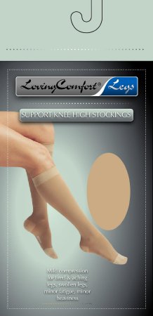 Loving Comfort Compression Knee-High Stockings, 2X-Large, Black -1 Pair