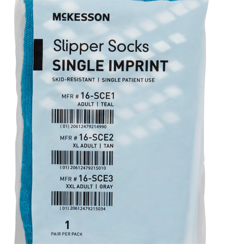 McKesson Slipper Socks, Large, Teal -Case of 48