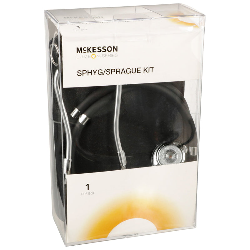 McKesson LUMEON Aneroid Sphygmomanometer/Sprague Kit, Black -Box of 1
