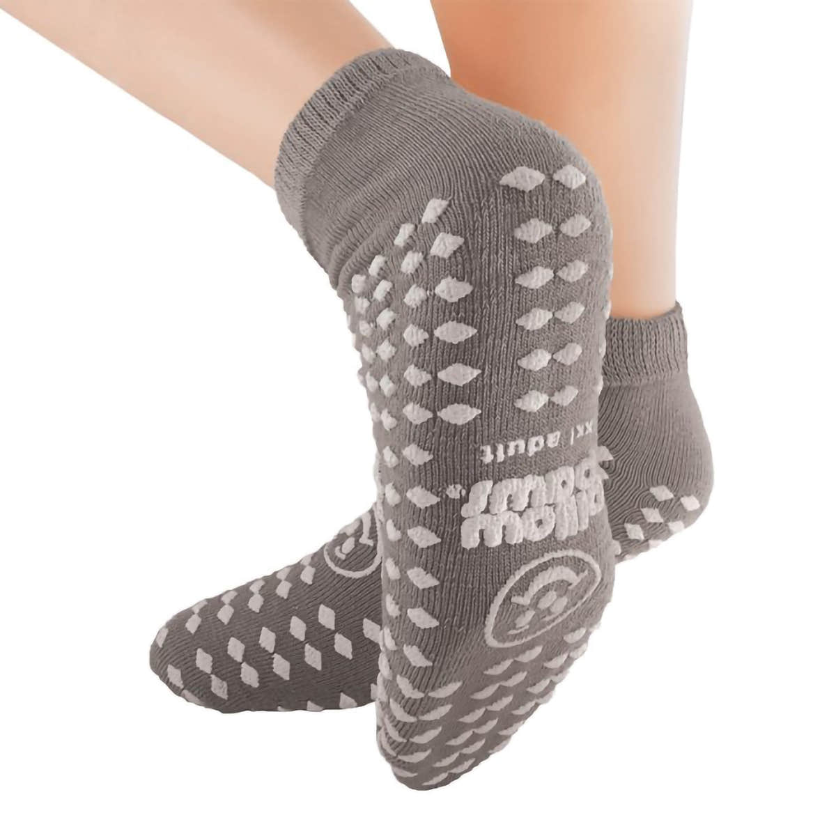 Pillow Paws Slipper Socks Double Print, 2X-Large, Gray -Case of 48