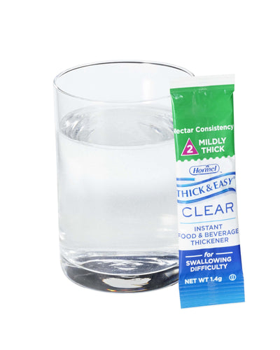 Thick & Easy Clear Nectar Consistency Food and Beverage Thickener, Unflavored, 1.4 Gram Packet -Case of 100