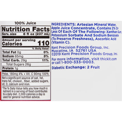 Thick-It Clear Advantage Nectar Consistency Thickened Beverage, Apple, 8 oz. Bottle -Case of 24