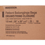 McKesson Patient Belongings Bag, Clear -Case of 250