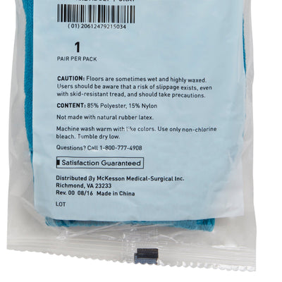 McKesson Slipper Socks, Large, Teal -Case of 48