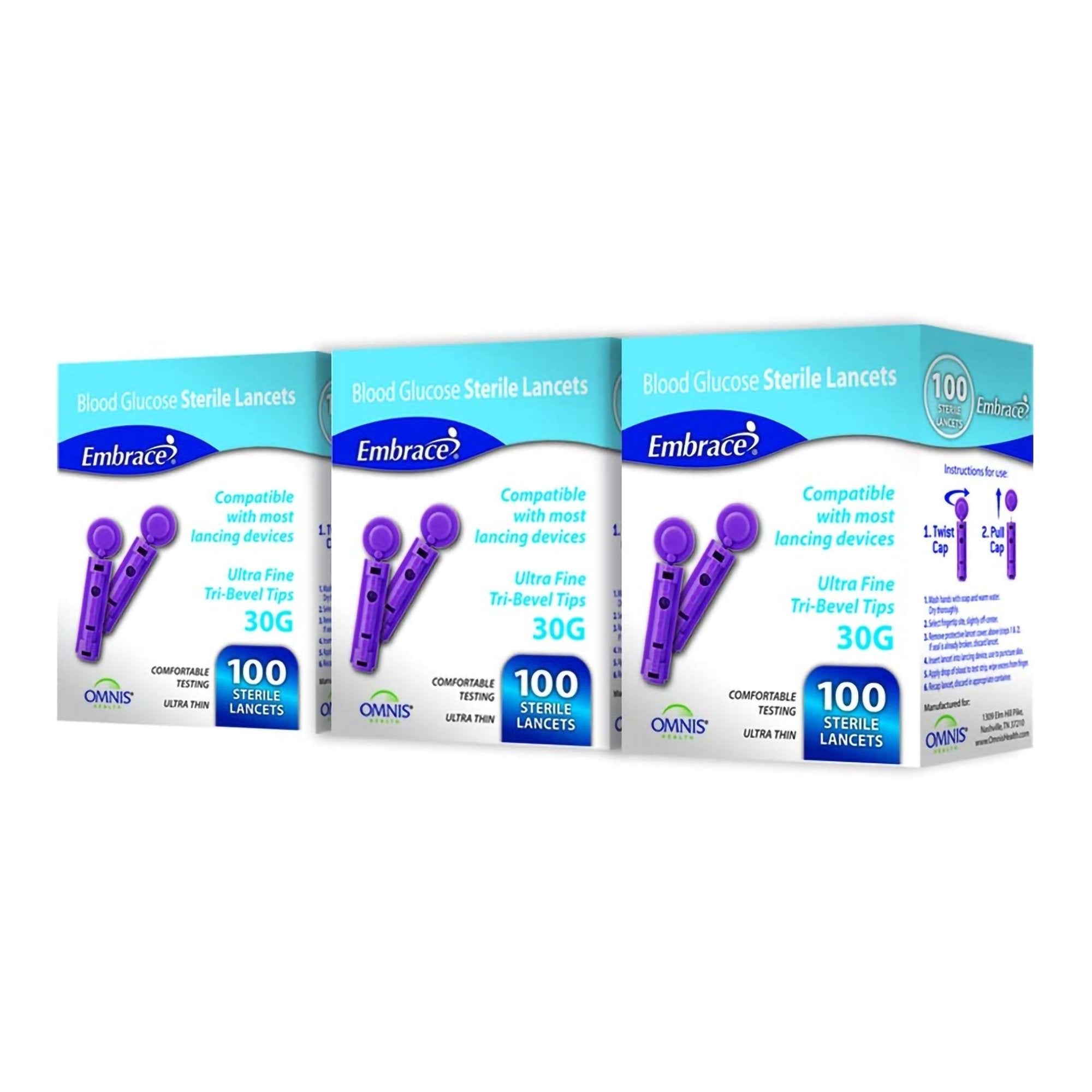 Embrace Safety Lancets, 30 Gauge -Case of 5000