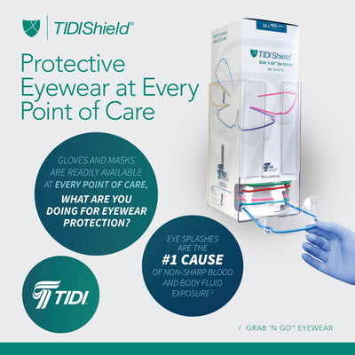 TIDIShield Grab ‘n Go Eye Shields with Dispenser -Box of 1