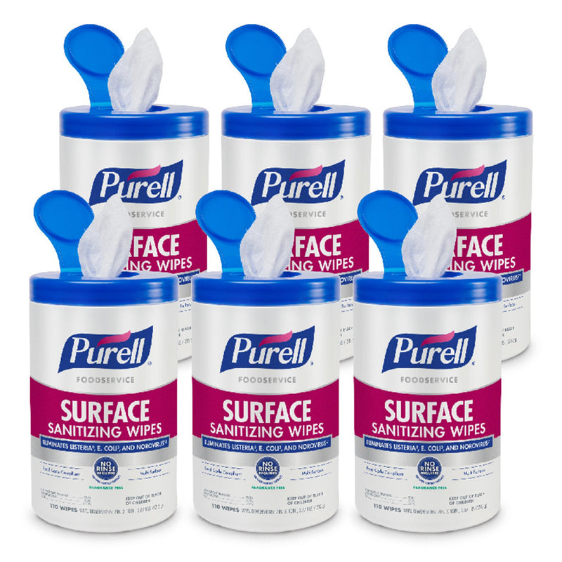 Purell Foodservice Surface Sanitizing Wipes -Case of 6