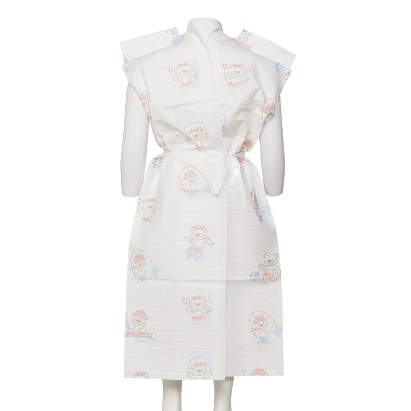 Graham Medical Products Disposable Patient Exam Gown, Child Size, Activity Bears Print -Case of 50
