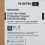 McKesson Open Back Over-the-Head Protective Procedure Gown, Universal, Blue -Case of 75