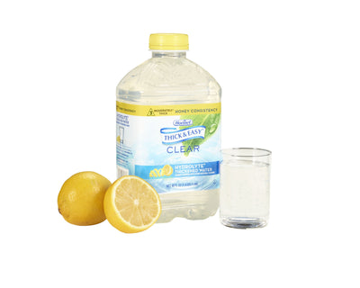 Thick & Easy Hydrolyte Honey Consistency Thickened Water, Lemon, 46 oz. Bottle -Case of 6