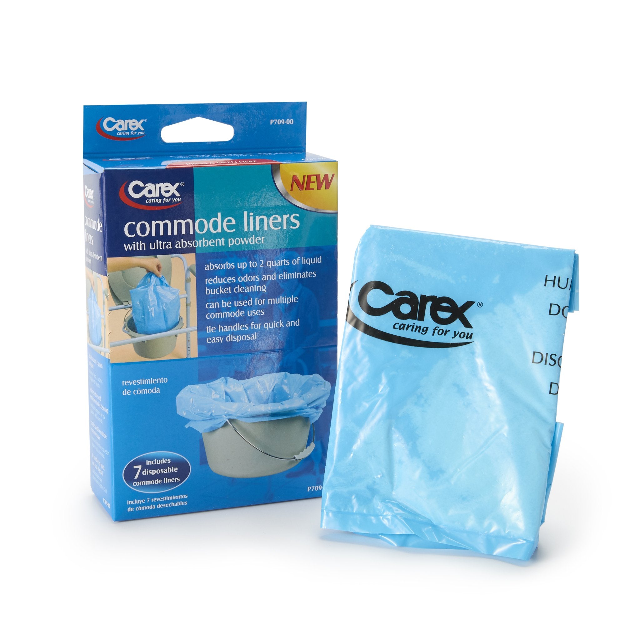 Carex Commode Liners, 14 x 14 Inch -Box of 7
