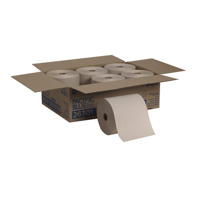 Pacific Blue Basic Brown Paper Towel, 7-7/8 Inch x 800 Foot, 6 Rolls per Case -Case of 6