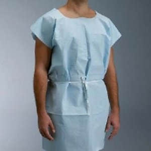 Graham Medical Products Heavy Duty Patient Exam Gown Waist Tie, Medium/Large, Blue, 30 X 42 Inch -Case of 50