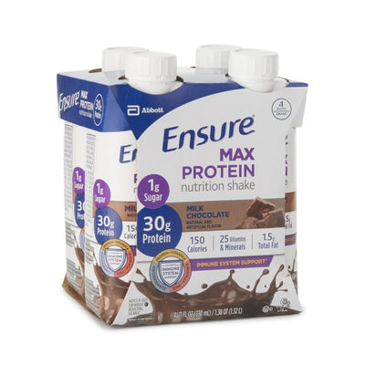Ensure Max Protein Nutrition Shake, Milk Chocolate, 11 oz. Carton -Case of 12