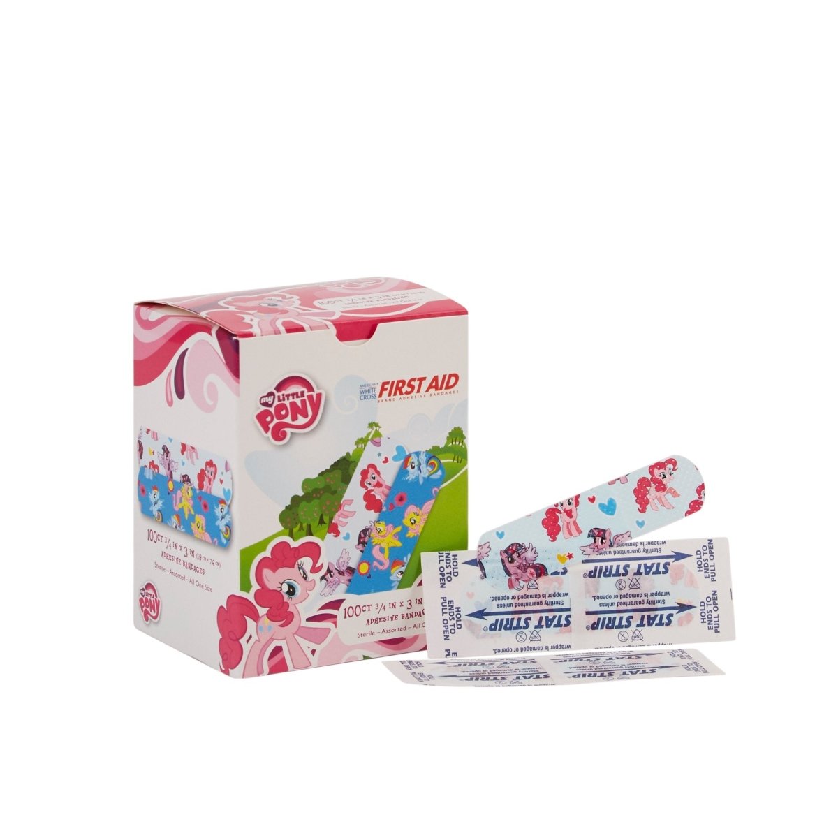 American White Cross Stat Strip Kid Design (My Little Pony) Adhesive Strips - 980583_BX - 1