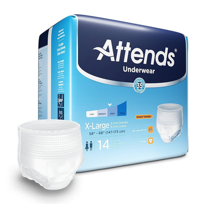 Attends Adult Moderate Absorbent Underwear, White -Unisex - 761661_CS - 3