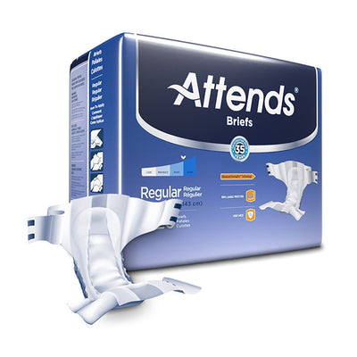 Attends Briefs, Adult, Heavy Absorbency, Disposable, White -Unisex - 955304_BG - 2