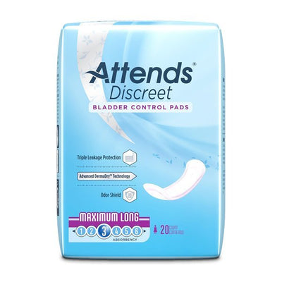 Attends Discreet Women's Maximum Long Bladder Control Pad - 1039116_BG - 2