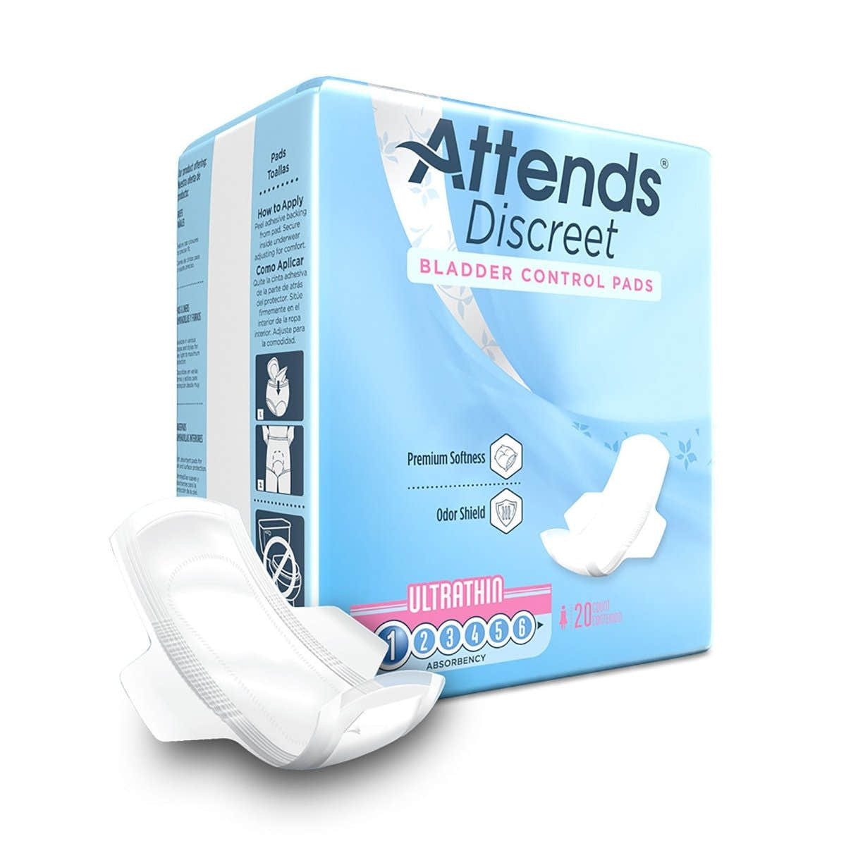 Attends Discreet Women's Ultra Thin Bladder Control Pad - 1039119_BG - 1