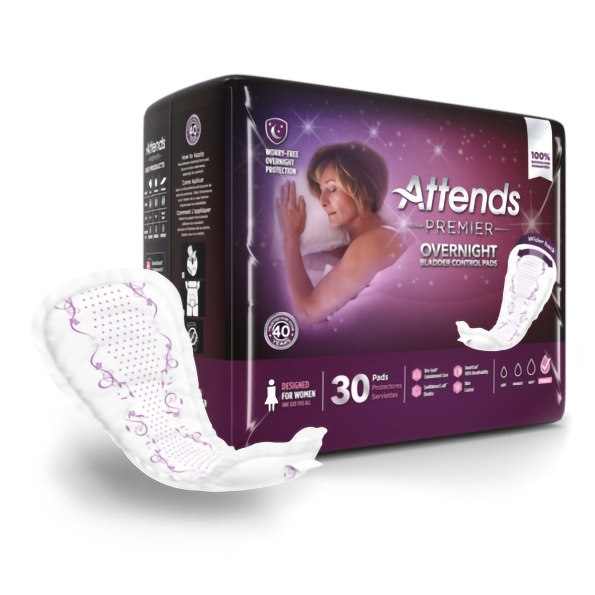 Attends Premier Overnight Bladder Control Pads - 1204257_BG - 1