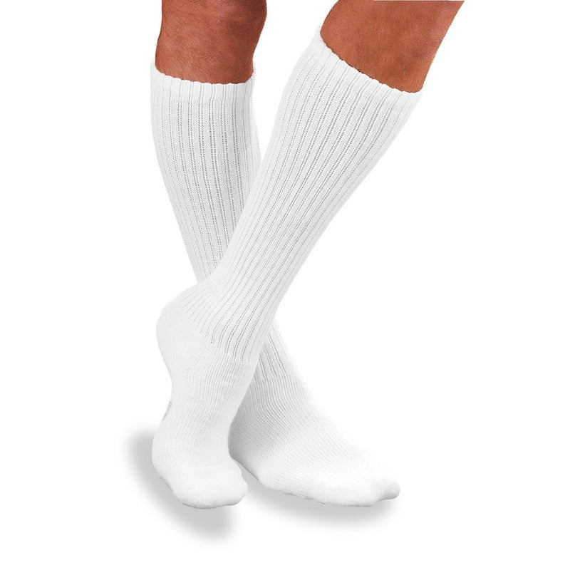 JOBST SensiFoot Diabetic Compression Socks, Knee High, White, Small -1 Pair