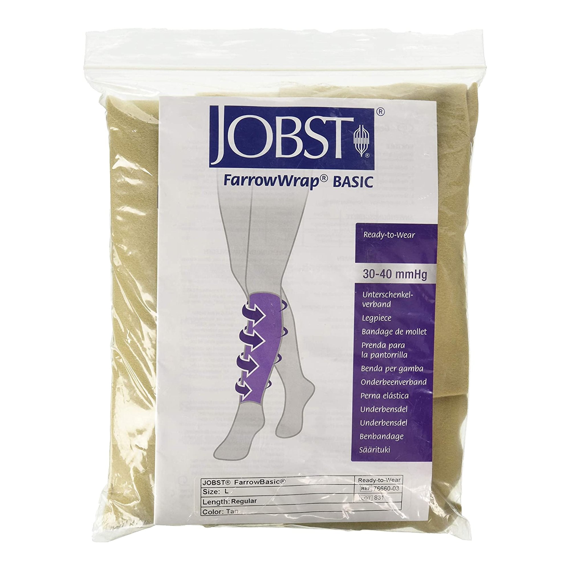 JOBST FarrowWrap Basic Compression Wrap, Large, Tan Leg -Each
