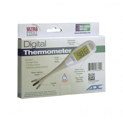 Adtemp Oral / Rectal / Axillary Probe Handheld Digital Stick Thermometer -Pack of 12