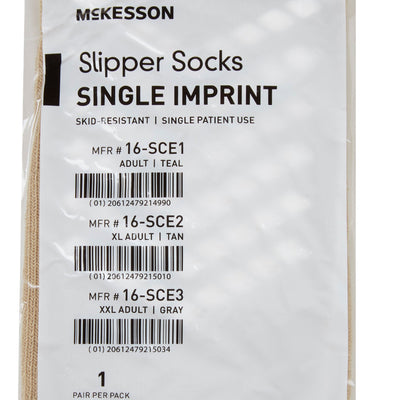 McKesson Slipper Socks, X-Large, Tan -Case of 48