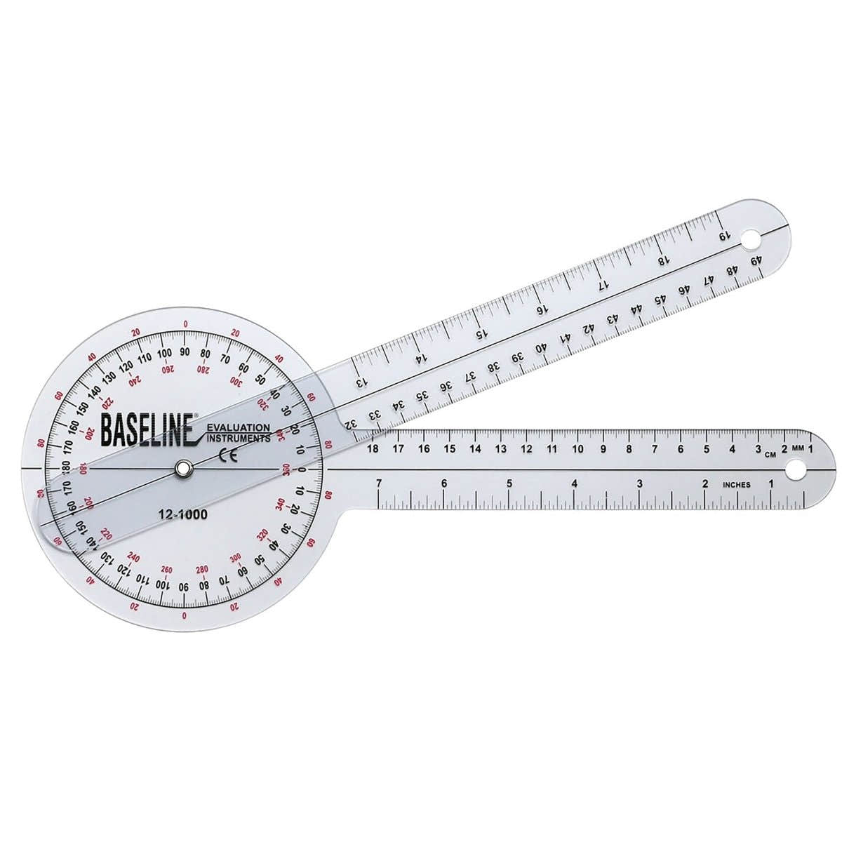 Baseline 360° Head Plastic Goniometer, 12 Inch Arms - 258549_EA - 1