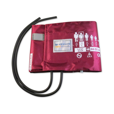 McKesson LUMEON Cuff, 2-Tube Bladder, Burgundy, Large -Case of 15