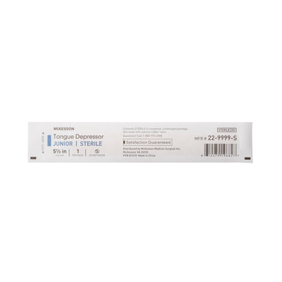 McKesson Tongue Depressors Junior 5.5" Length Wood, Sterile, 15.9 mm -Case of 1000