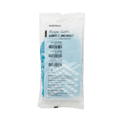 McKesson Slipper Socks, Large, Teal -Case of 48
