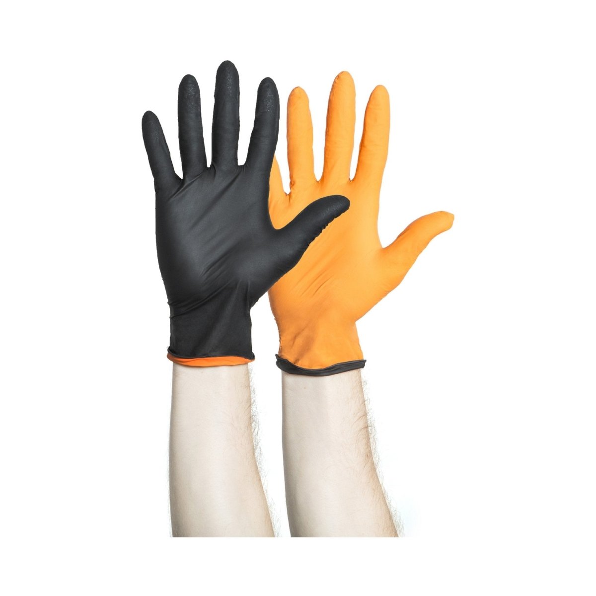 Black-Fire Nitrile Standard Cuff Length Reversible Exam Glove, Black / Orange - 1018791_BX - 1
