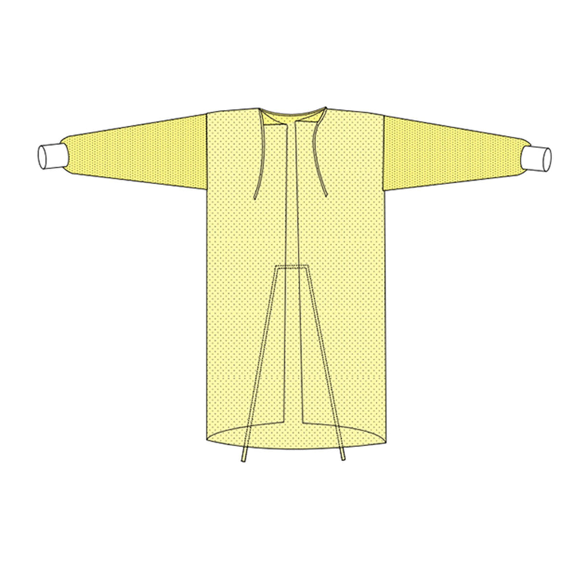 Welmed Protective Procedure Gown, Large, Yellow -Bag of 10